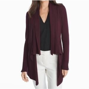 White House Black Market open cardigan plum purple